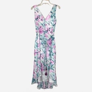 Tommy Bahama Bonita Springs Sleeveless V Neckline Floral Maxi Dress Size Small